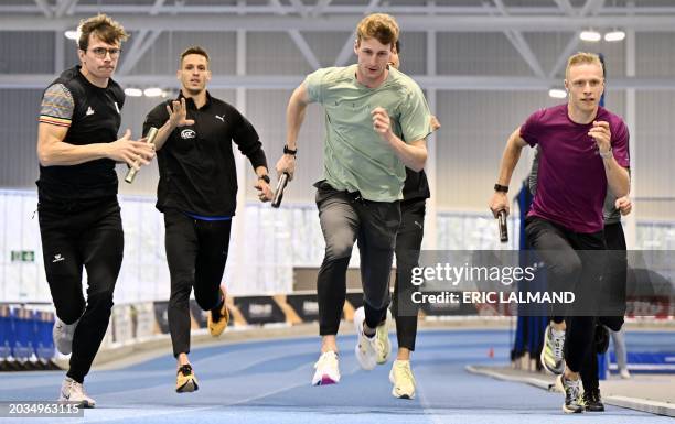 Belgian Christian Iguacel, Belgian Dylan Borlee, Belgian Alexander Doom, Belgian Jonathan Sacoor, Belgian Florent Mabille and Belgian athlete Robin...