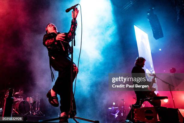 Conor Mason of Nothing But Thieves performs on stage at Ziggo Dome on February 23, 2024 in Amsterdam, Netherlands.