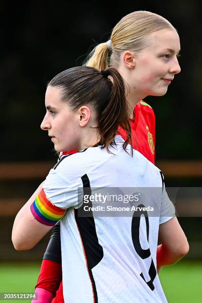 Leonie Köpp and Janne Krumme of Germany celebrate after the Women U17 International Friendly match between Italy and Germany at Centro di...