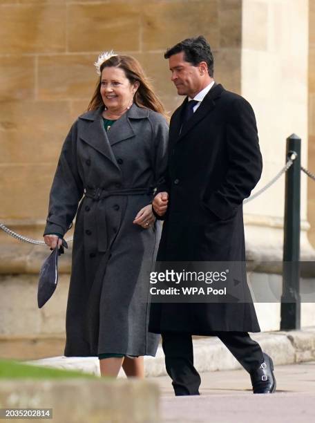 Princess Alexia of Greece and Denmark and Carlos Morales Quintana attend the Thanksgiving Service for King Constantine of the Hellenes at St George's...