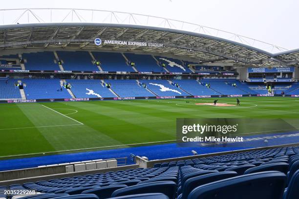 General view of the inside of the stadium prior to the Premier League match between Brighton & Hove Albion and Everton FC at the American Express...