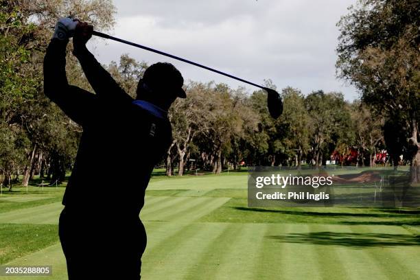 Paul Broadhurst drives off the 7th tee during the final round of the Trophy Hassan II at Royal Golf Dar Es Salam on February 24, 2024 in Rabat.