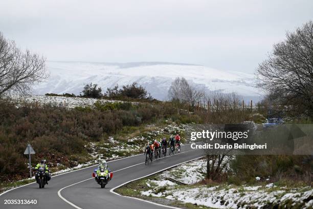 General view of Andrea Piccolo of Italy and Team EF Education - EasyPost, Jokin Murguialday of Spain and Team Caja Rural - Seguros RGA, Pablo...