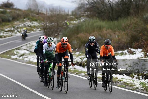 General view of Andrea Piccolo of Italy and Team EF Education - EasyPost, Jokin Murguialday of Spain and Team Caja Rural - Seguros RGA, Pablo...