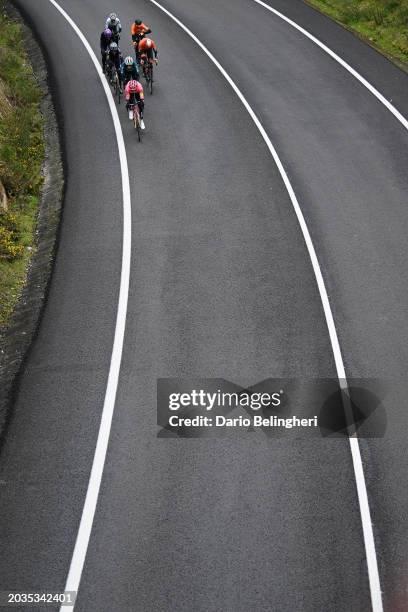 General view of Andrea Piccolo of Italy and Team EF Education - EasyPost, Jokin Murguialday of Spain and Team Caja Rural - Seguros RGA, Pablo...