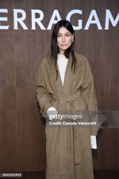 Giorgia Tordini attends the Ferragamo Fall Winter 2024 fashion show during the Milan Fashion Week Womenswear Fall/Winter 2024-2025 on February 24,...