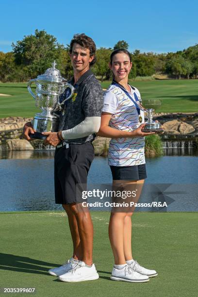 Altin Van Der Merwe of South Africa & Kyra Van Kan of South Africa pose together following their victories during day four of the Africa Amateur...