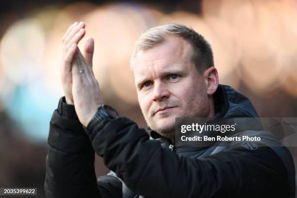 Bristol City Manager Liam Manning during the Sky Bet Championship match between Sheffield Wednesday and Bristol City at Hillsborough on February 24,...