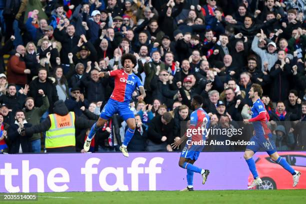 Chris Richards of Crystal Palace celebrates scoring his team's first goal during the Premier League match between Crystal Palace and Burnley FC at...