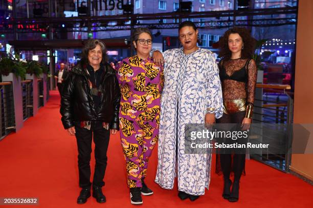 Guest, Juliana Rojas, Mirella Façanha and Bruna Linzmeyer attend the Award Ceremony red carpet during the 74th Berlinale International Film Festival...