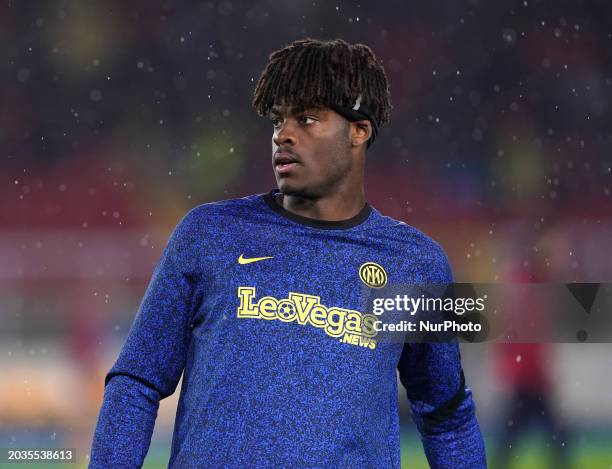 Yann Aurel Bisseck of FC Internazionale is playing in the Serie A TIM match between US Lecce and FC Internazionale in Lecce, Italy, on February 25,...