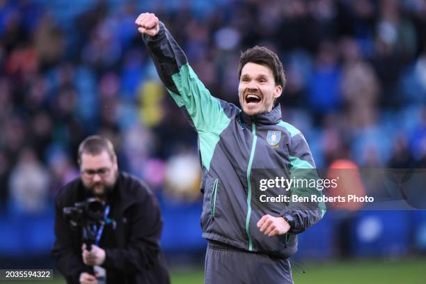 Sheffield Wednesday Manager Danny Rohl celebrates after the Sky Bet Championship match between Sheffield Wednesday and Bristol City at Hillsborough...