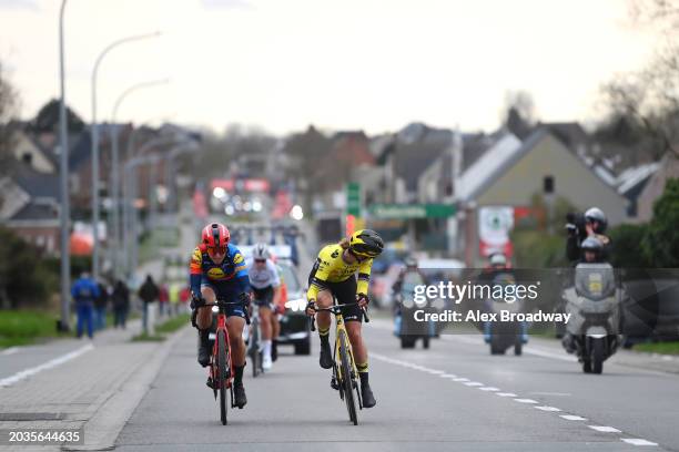 Marianne Vos of The Netherlands and Team Visma | Lease A Bike and Shirin Van Anrooij of The Netherlands and Team Lidl-Trek attack during the 16th...