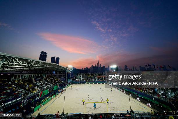 General view inside the stadium during the FIFA Beach Soccer World Cup UAE 2024 Semi-Final match between IR Iran and Brazil at Dubai Design District...