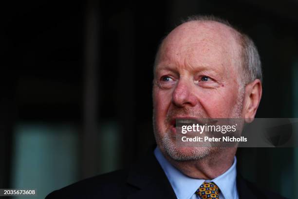 Alan Bates postmaster leaves Portcullis House after attending the Business Select Committee on February 27, 2024 in London, England. Henry Staunton,...