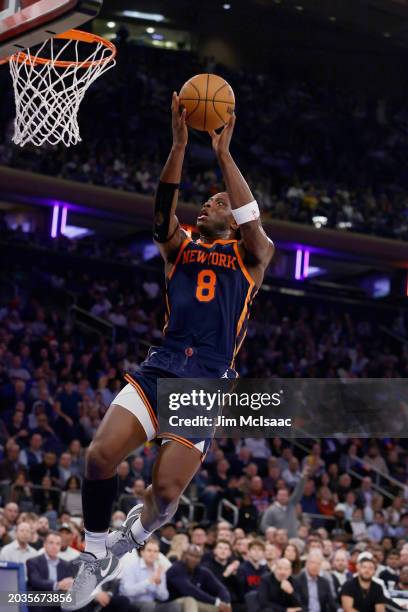 Anunoby of the New York Knicks in action against the Denver Nuggets at Madison Square Garden on January 25, 2024 in New York City. The Knicks...