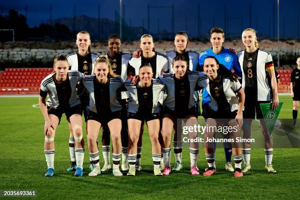 Players of Germany pose for a team picture prior to the U19 Women's Netherlands v U19 Women's Germany - International Friendly on February 24, 2024...