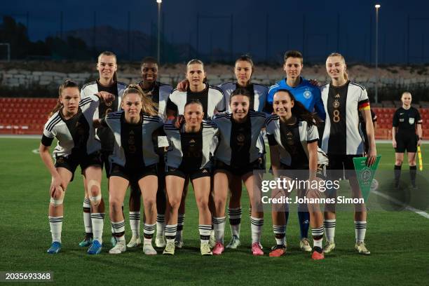 Players of Germany pose for a team picture prior to the U19 Women's Netherlands v U19 Women's Germany - International Friendly on February 24, 2024...