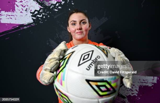 Westmeath , Ireland - 26 February 2024; Goalkeeper Amy Mahon during an Athlone Town FC squad portrait session at Athlone Town Stadium in Westmeath.