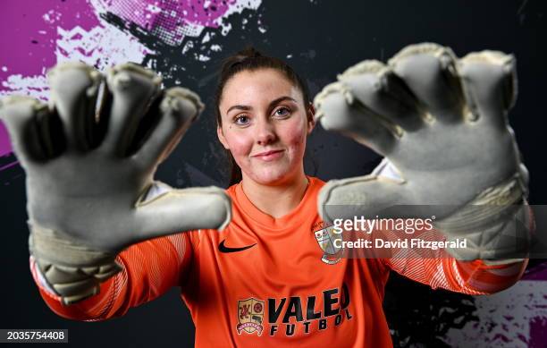 Westmeath , Ireland - 26 February 2024; Goalkeeper Amy Mahon during an Athlone Town FC squad portrait session at Athlone Town Stadium in Westmeath.