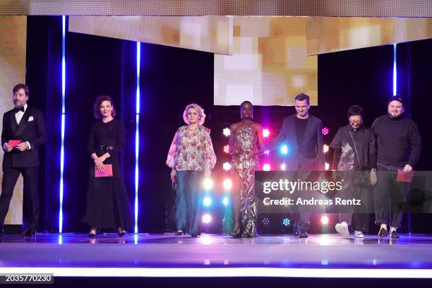 Members of the International Jury Albert Serra, Jasmine Trinca, Oksana Zabuzhko, Lupita Nyong'o, Christian Petzold, Ann Hui and Brady Corbe arrive on...