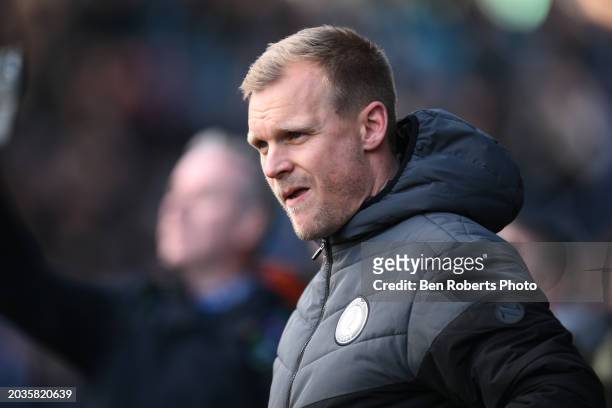 Bristol City Manager Liam Manning during the Sky Bet Championship match between Sheffield Wednesday and Bristol City at Hillsborough on February 24,...