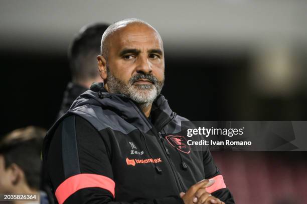 Fabio Liverani manager of US Salernitana during the Serie A TIM match between US Salernitana and AC Monza at Stadio Arechi on February 24, 2024 in...