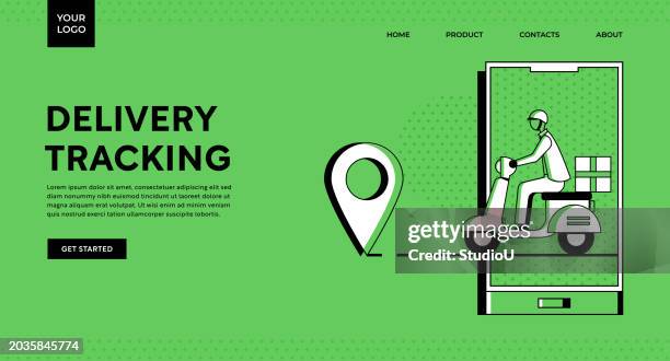 delivery tracking illustration - phone location tracking stock illustrations