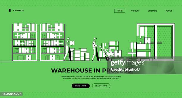 distribution warehouse illustration - industrial district stock illustrations
