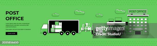post office illustration - parcel locker stock illustrations