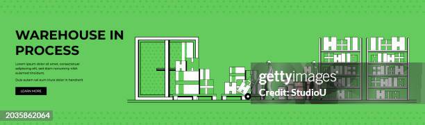 warehouse in process illustration - industrial district stock illustrations