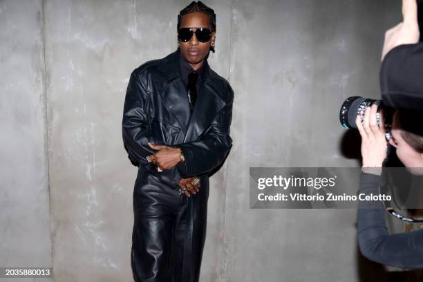 Rocky attends the Bottega Veneta fashion show during the Milan Fashion Week Womenswear Fall/Winter 2024-2025 on February 24, 2024 in Milan, Italy.