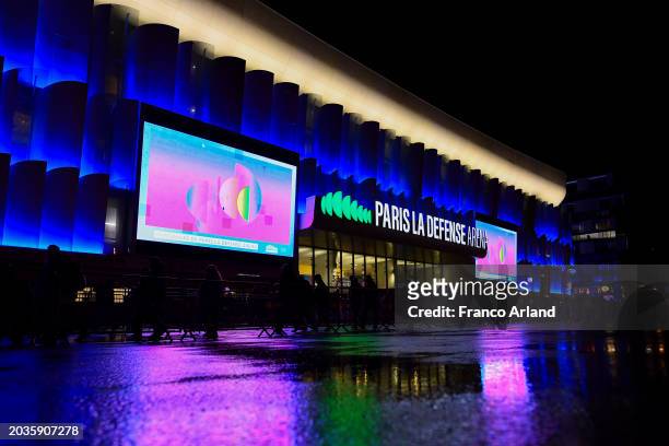 General view of the Paris La Defense Arena prior to the Top 14 match between Racing 92 and Stade Francais at Paris La Defense Arena on February 24,...