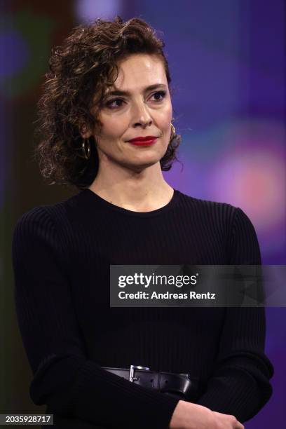 Member of the International Jury 2024 Jasmine Trinca is seen on stage at the Award Ceremony of the 74th Berlinale International Film Festival Berlin...