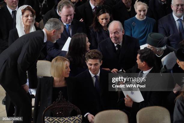 Princess Olympia of Greece, Prince Achilleas of Greece, Carlos Morales and King Felipe of Spain, Queen Letizia of Spain, King Juan Carlos of Spain,...