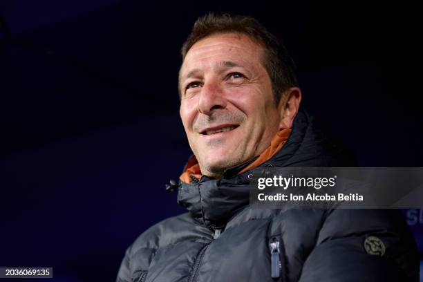 Luis Miguel Ramis, head coach of RCD Espanyol looks on prior to the LaLiga Hypermotion match between SD Eibar and RCD Espanyol at Ipurua Municipal...