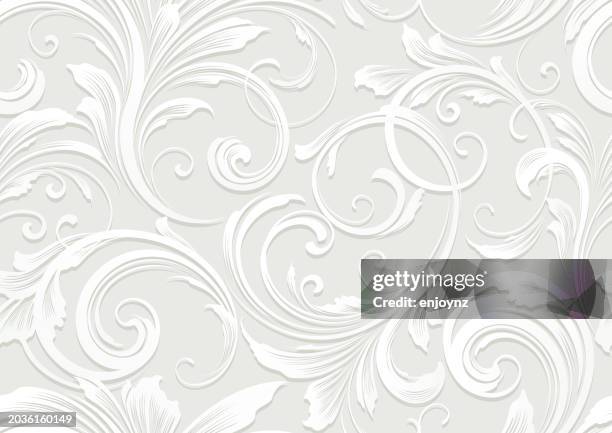 elegant grey victorian seamless wallpaper - classical style stock-grafiken, -clipart, -cartoons und -symbole