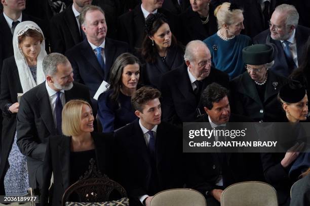 Princess Olympia of Greece, Prince Achilleas of Greece, Carlos Morales and Princess Tatiana of Greece and King Felipe of Spain, Queen Letizia of...