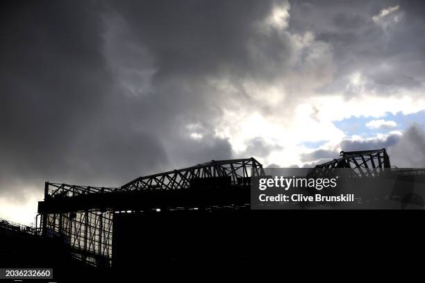 General view of Old Trafford during the Premier League match between Manchester United and Fulham FC at Old Trafford on February 24, 2024 in...