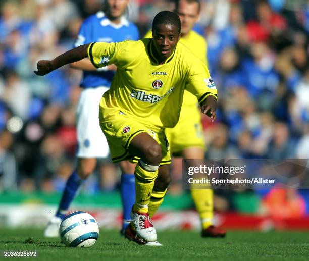 Kevin Lisbie of Charlton Athletic on the ball during the Premier League match between Birmingham City and Charlton Athletic at St Andrews on...