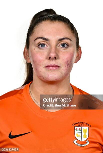 Westmeath , Ireland - 26 February 2024; Amy Mahon poses for a portrait during a Athlone Town FC squad portrait session at Athlone Town Stadium in...