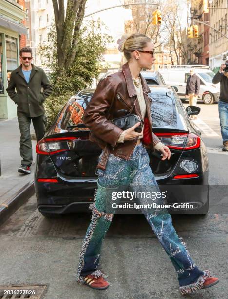 Bradley Cooper and Gigi Hadid are seen on February 27, 2024 in New York City.
