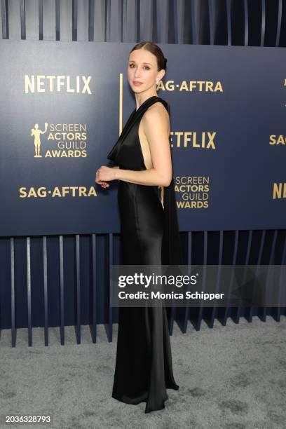 Taissa Farmiga attends the 30th Annual Screen Actors Guild Awards at Shrine Auditorium and Expo Hall on February 24, 2024 in Los Angeles, California.