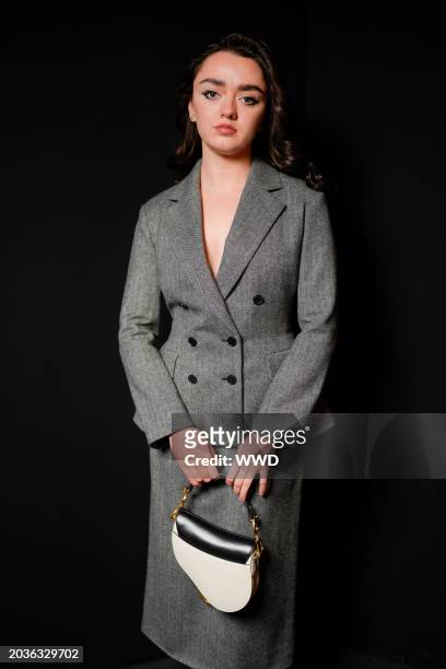 Maisie Williams at Christian Dior RTW Fall 2024 as part of Paris Ready to Wear Fashion Week held at Jardin des Tuileries on February 27, 2024 in...