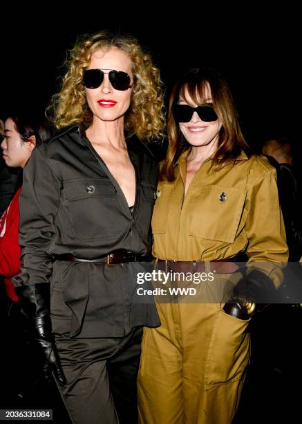 Eva Herzigová and Carla Bruni at Saint Laurent RTW Fall 2024 as part of Paris Ready to Wear Fashion Week held at Place Jacques Rueff on February 27,...