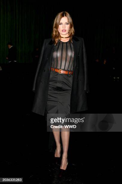 Image contains partial nudity) Georgia May Jagger at Saint Laurent RTW Fall 2024 as part of Paris Ready to Wear Fashion Week held at Place Jacques...
