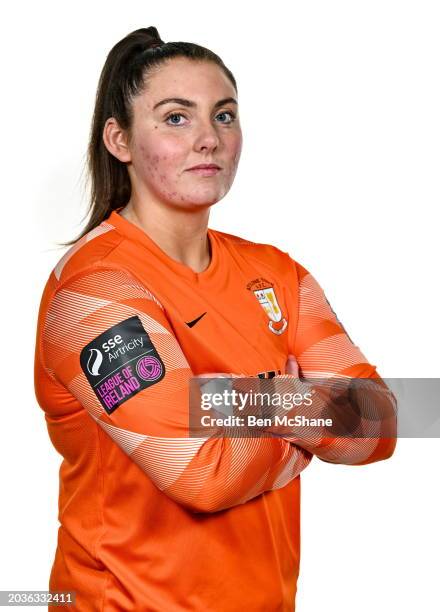 Westmeath , Ireland - 26 February 2024; Amy Mahon poses for a portrait during a Athlone Town FC squad portrait session at Athlone Town Stadium in...