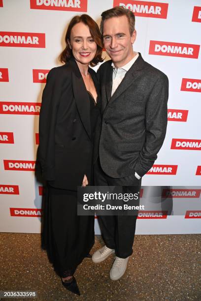 Keeley Hawes and Jack Davenport attend the press night after party for "The Human Body" at The Donmar Warehouse on February 27, 2024 in London,...