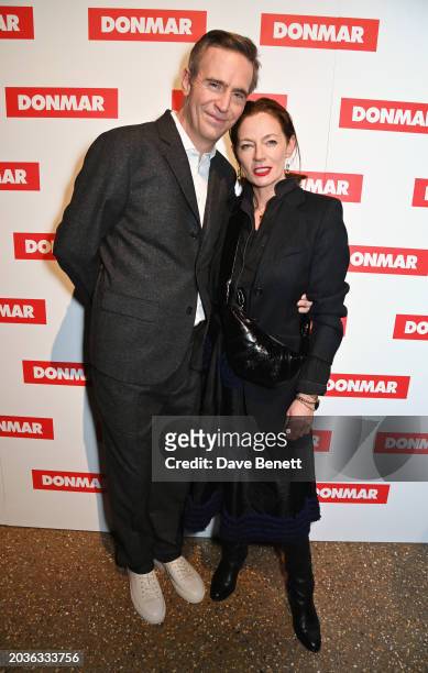 Jack Davenport and Michelle Gomez attend the press night after party for "The Human Body" at The Donmar Warehouse on February 27, 2024 in London,...