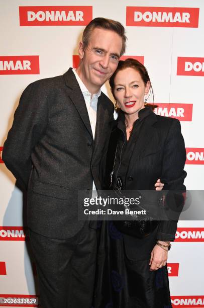 Jack Davenport and Michelle Gomez attend the press night after party for "The Human Body" at The Donmar Warehouse on February 27, 2024 in London,...